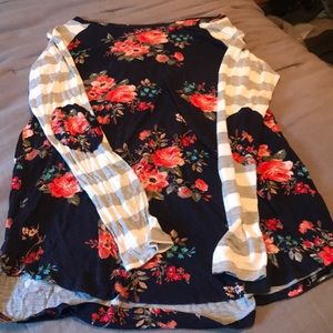 Floral baseball Tee
